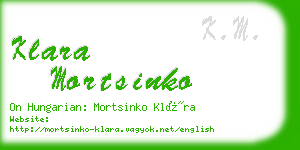 klara mortsinko business card